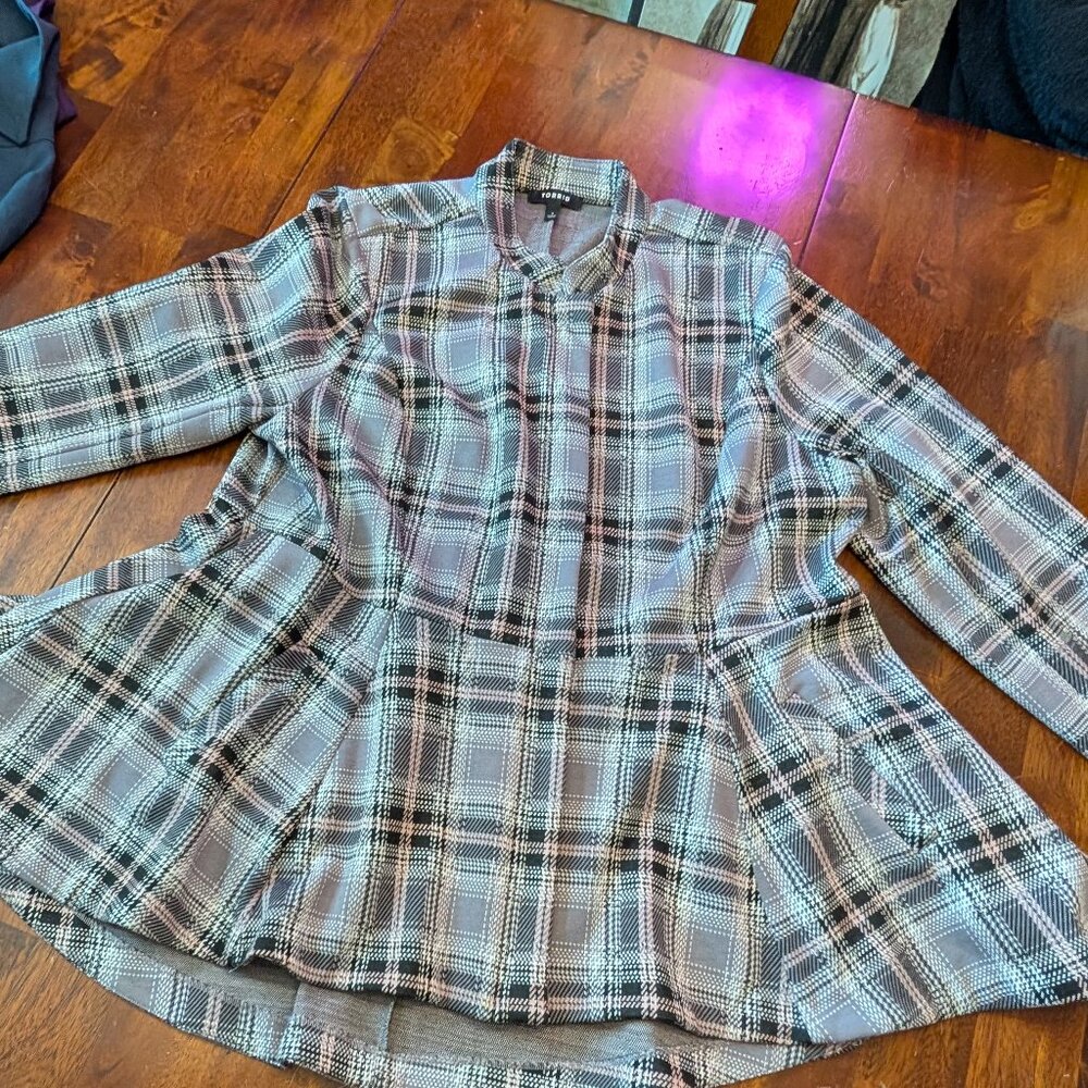 Torrid Peplum Plaid Jacket.